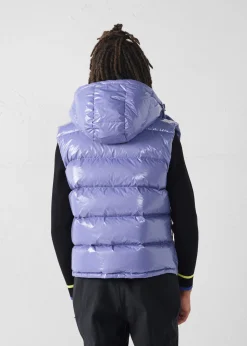 Doudoune laquée sans manches Grand Froid Raisin ombre Clappe