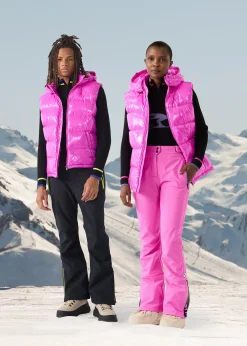 Doudoune laquée sans manches Grand Froid Rose électrique Clappe