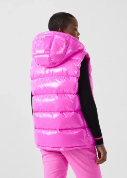 Doudoune laquée sans manches Grand Froid Rose électrique Clappe