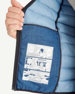 Doudoune légère avec détails en denim noir Flight MNW JOTT x DENHAM