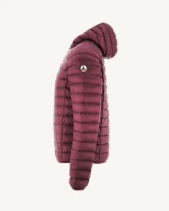 Doudoune légère à capuche Aubergine Nico