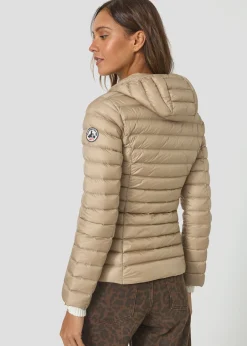 Doudoune légère à capuche Beige Cloe