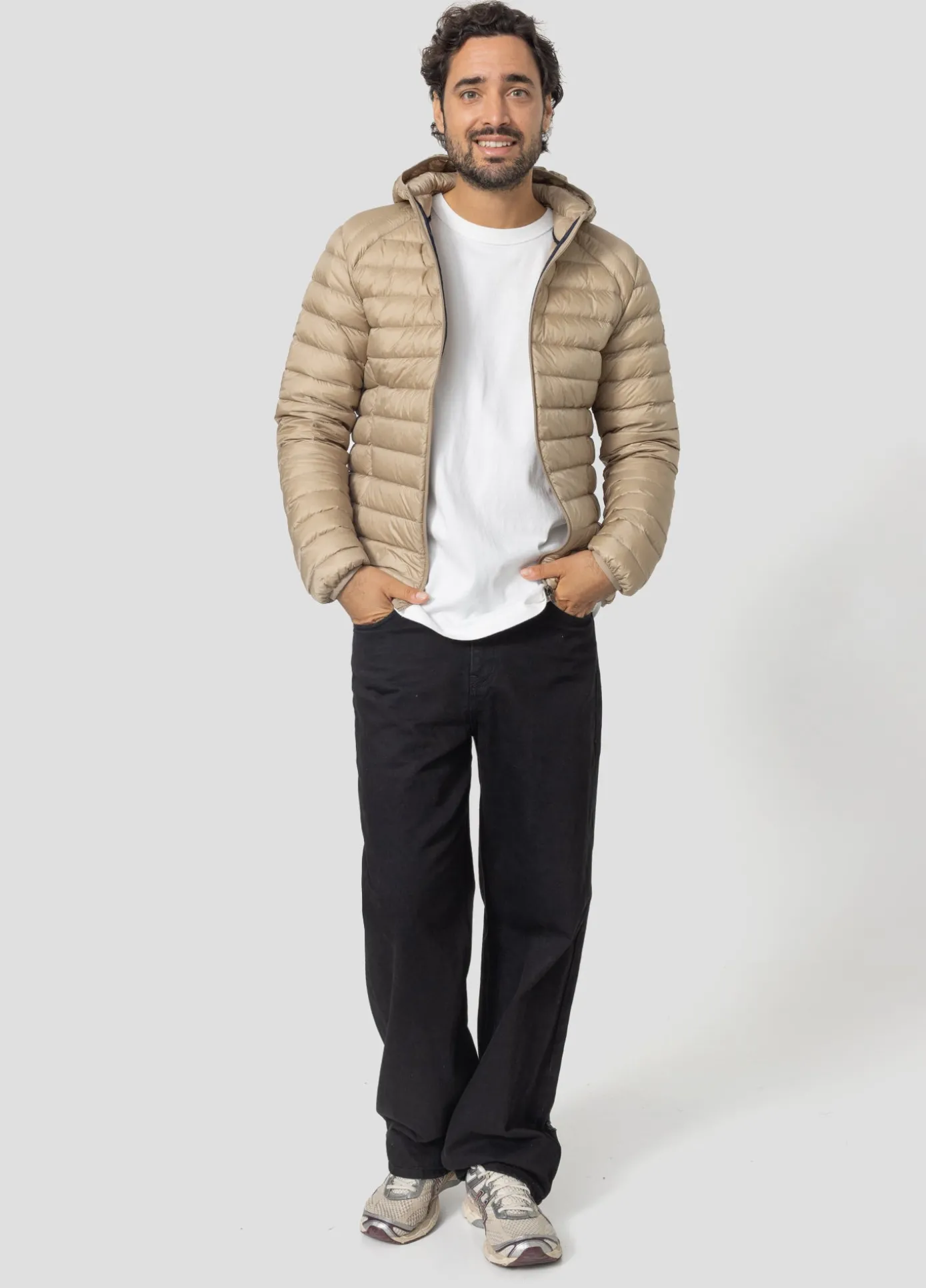 Doudoune légère à capuche Beige Nico