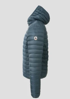 Doudoune légère à capuche Bleu algue Nico