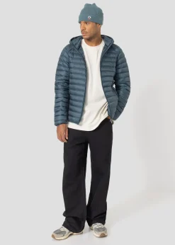 Doudoune légère à capuche Bleu algue Nico