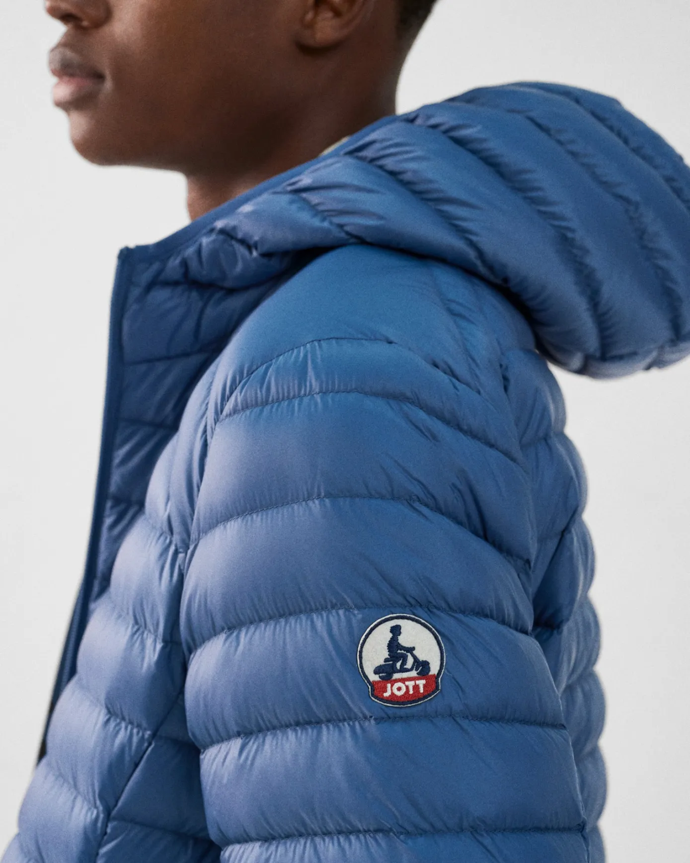 Doudoune légère à capuche Bleu jeans Nico