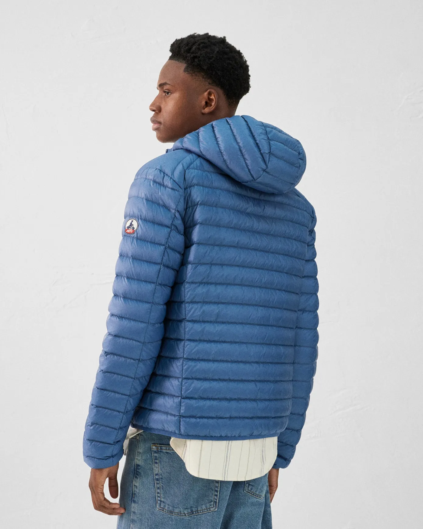 Doudoune légère à capuche Bleu jeans Nico