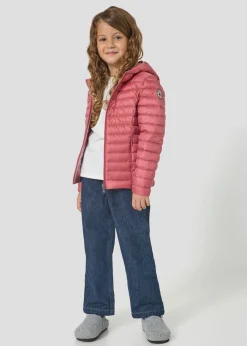 Doudoune légère à capuche enfant Velours rose Carla