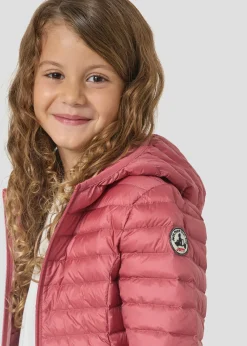 Doudoune légère à capuche enfant Velours rose Carla