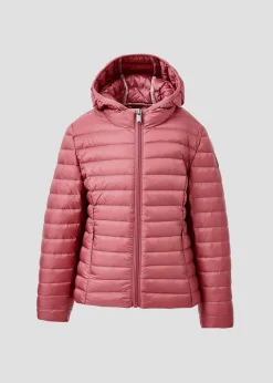 Doudoune légère à capuche enfant Velours rose Carla