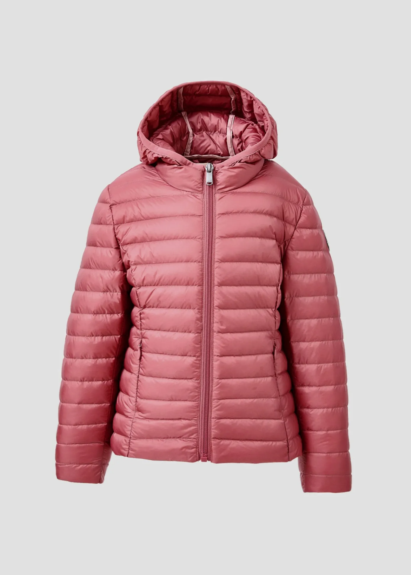 Doudoune légère à capuche enfant Velours rose Carla