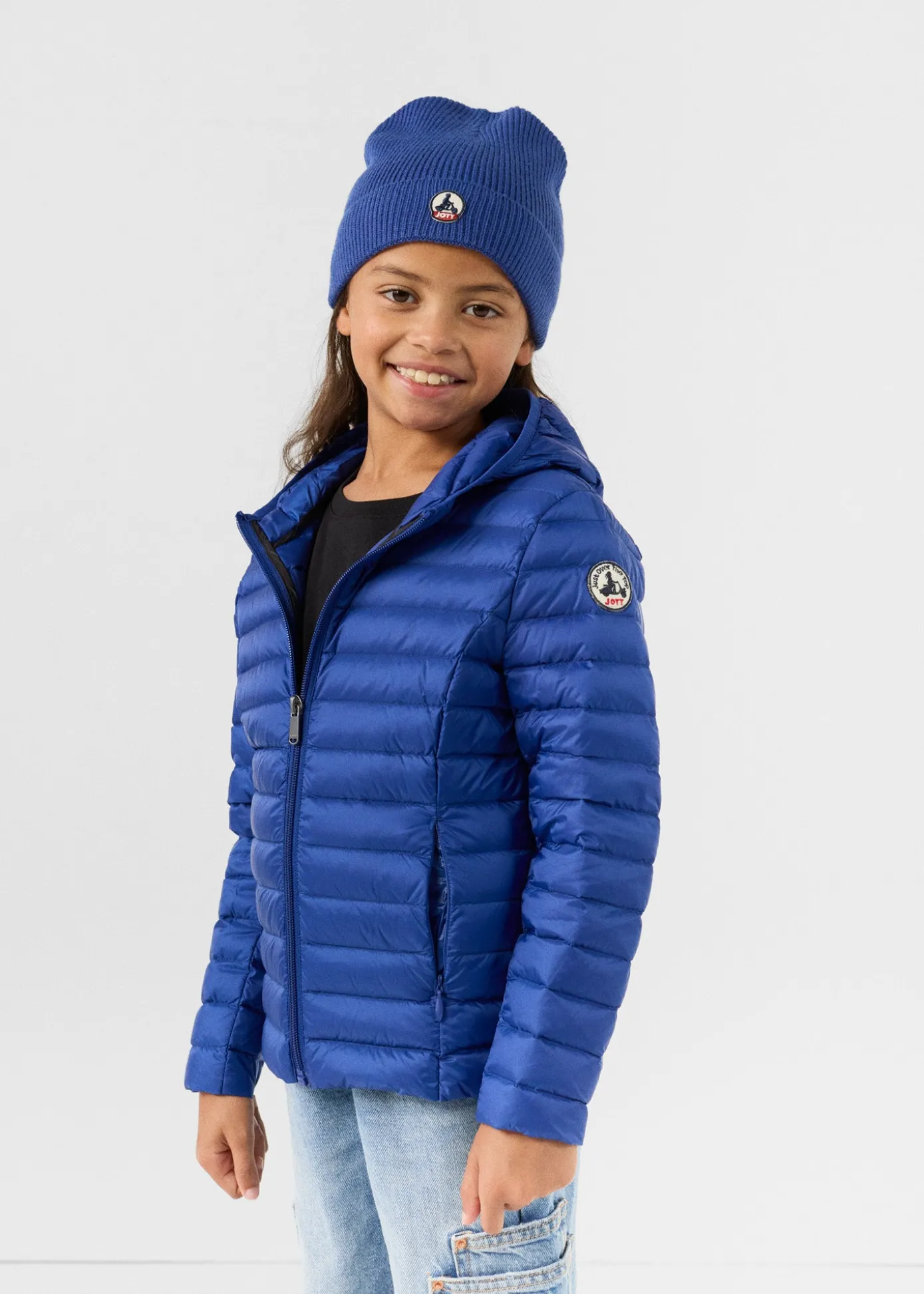 Doudoune légère à capuche enfant Bleu cobalt Carla