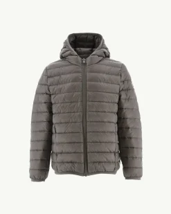Doudoune légère à capuche enfant Taupe Hugo