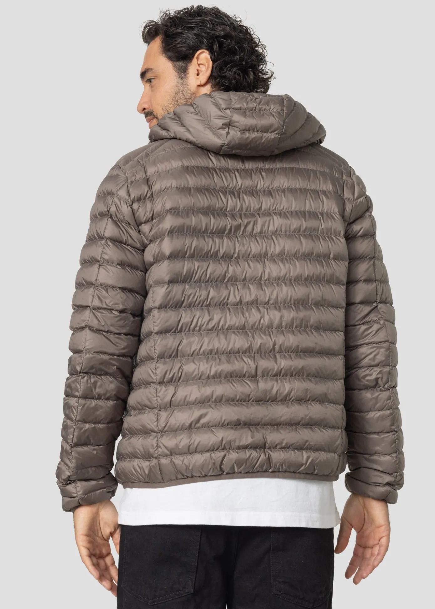 Doudoune légère à capuche Taupe Nico