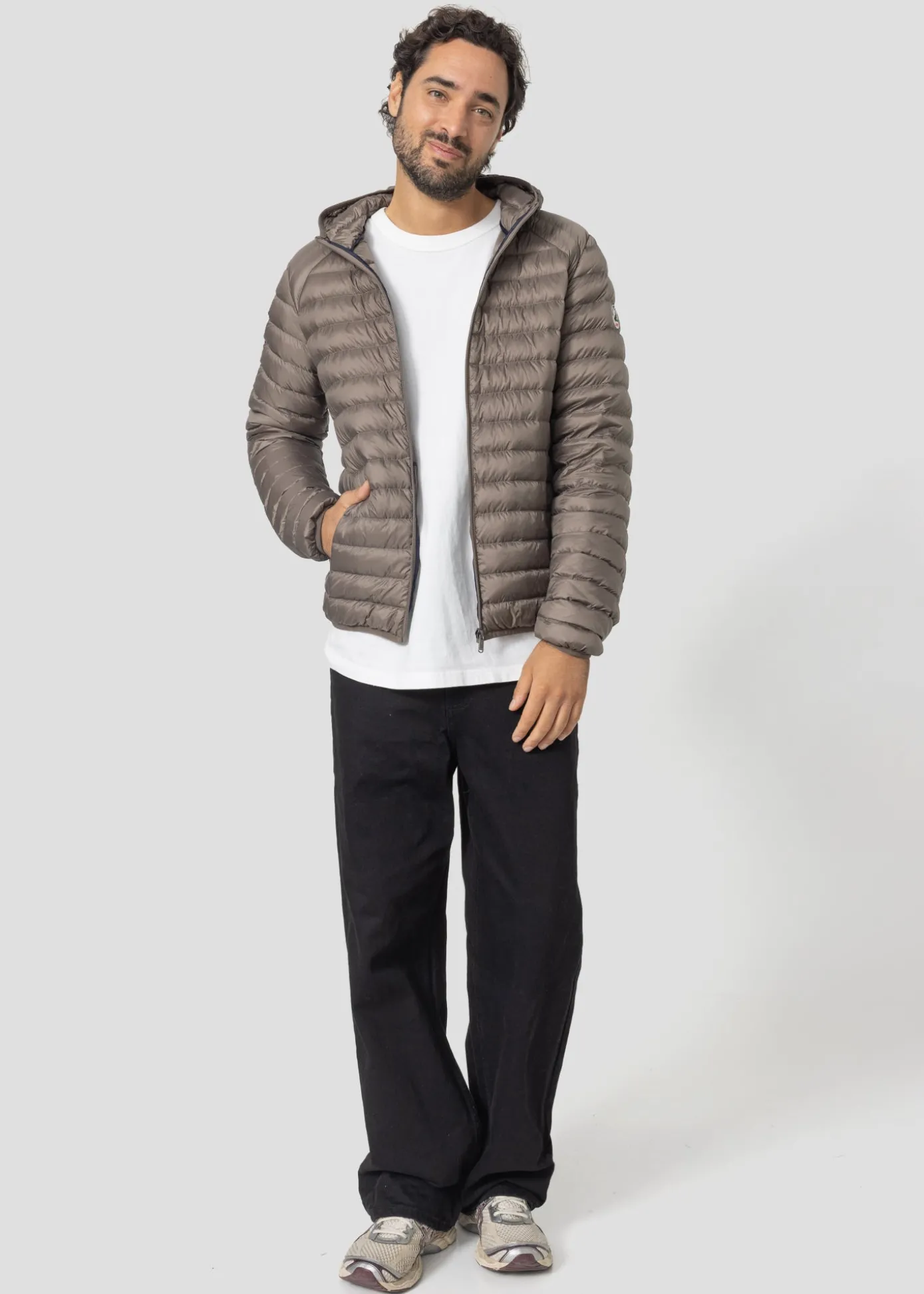 Doudoune légère à capuche Taupe Nico