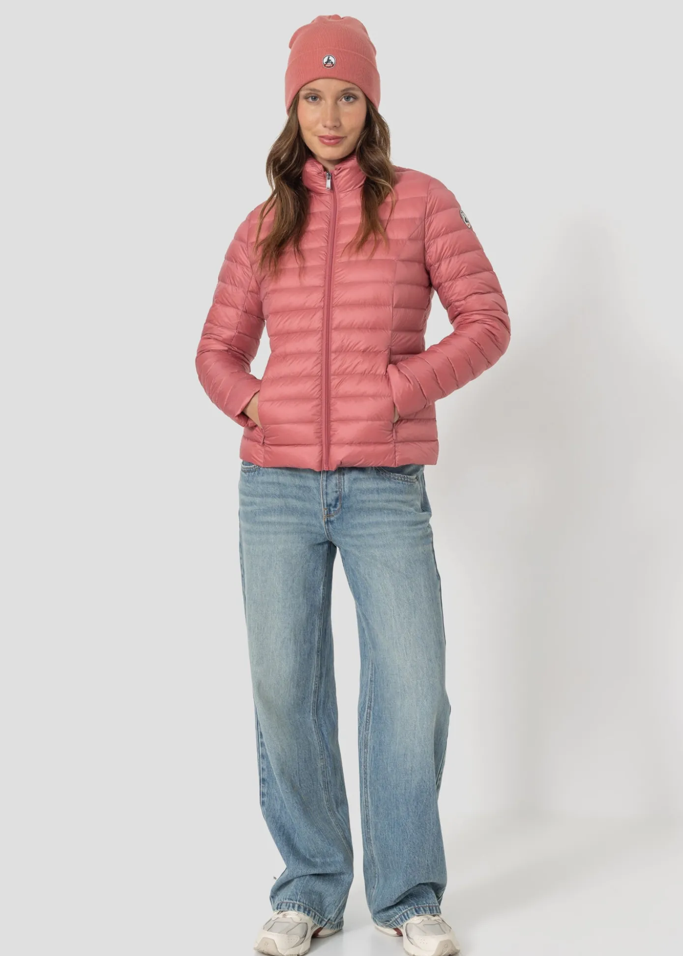 Doudoune légère Velours rose Cha