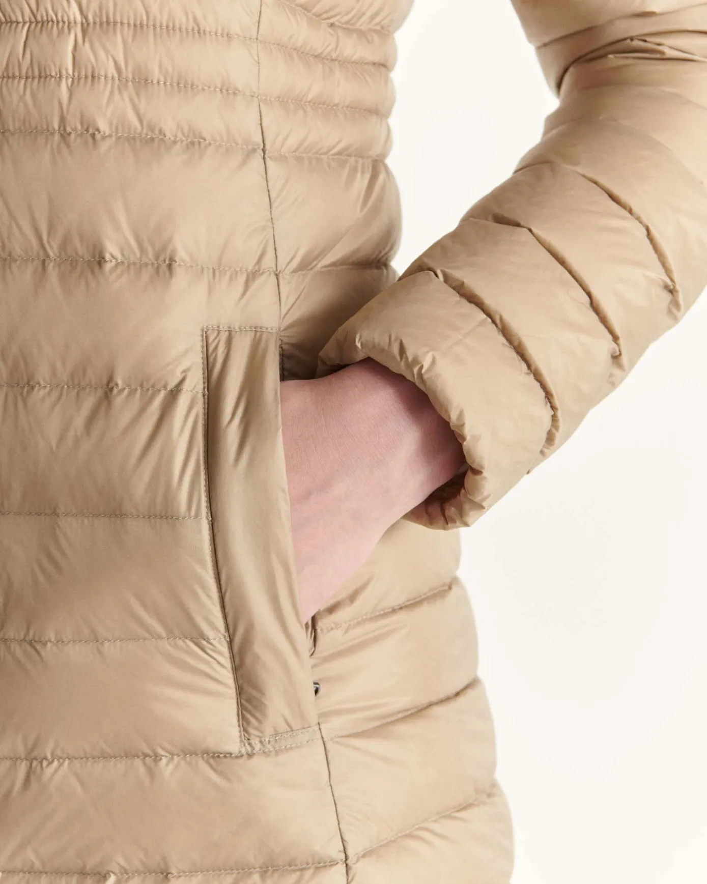 Doudoune longue à capuche Beige Vero 2.0