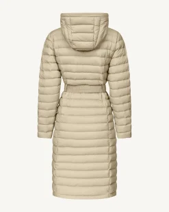 Doudoune longue à capuche Beige Lisy