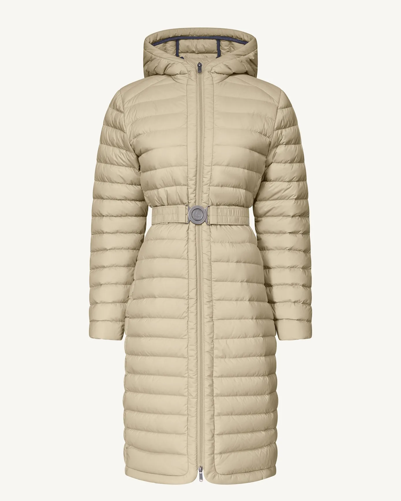 Doudoune longue à capuche Beige Lisy