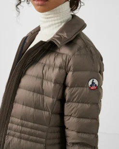 Doudoune longue à capuche Taupe Vero 2.0