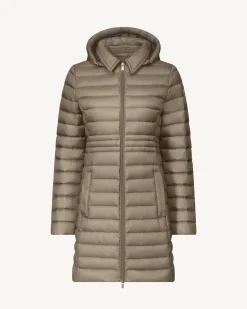Doudoune longue à capuche Taupe Vero 2.0