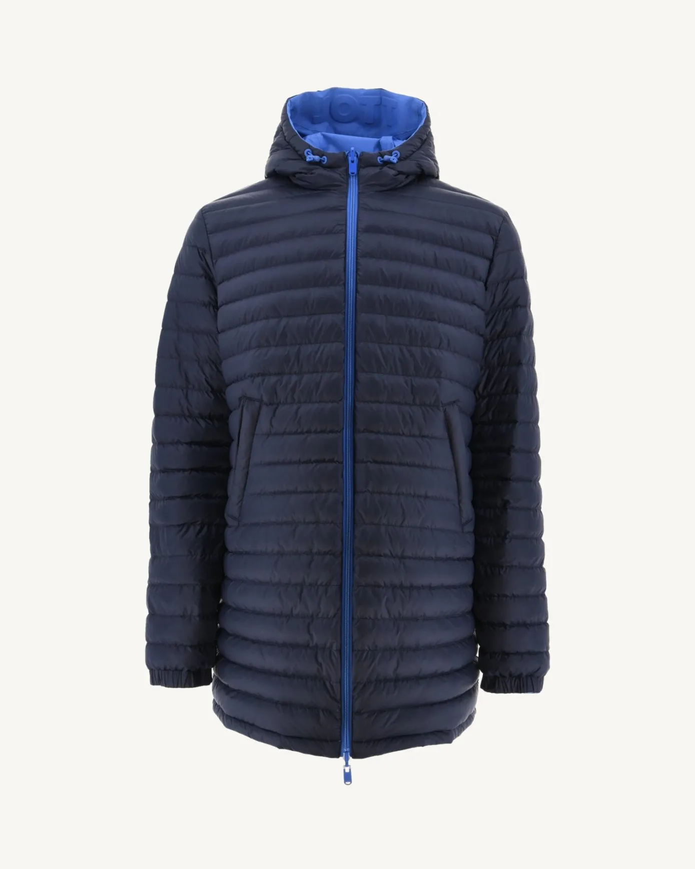 Doudoune longue réversible à capuche Azur/Marine Amsterdam
