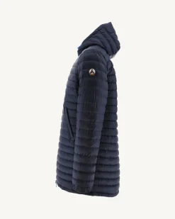 Doudoune longue réversible à capuche Azur/Marine Amsterdam