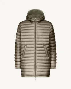 Doudoune longue réversible à capuche Army/Beige Amsterdam 2.0