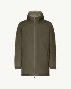 Doudoune longue réversible à capuche Army/Beige Amsterdam 2.0