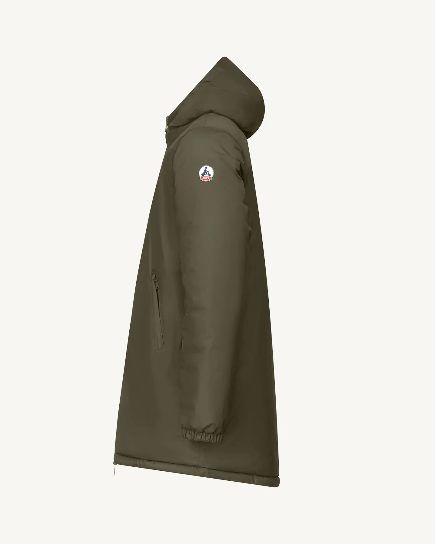 Doudoune longue réversible à capuche Army/Beige Amsterdam 2.0