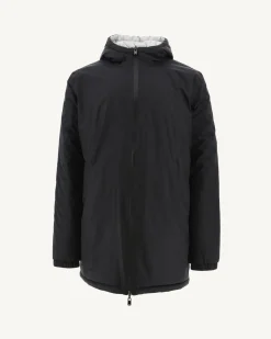 Doudoune longue réversible à capuche Noir/Gris clair Amsterdam