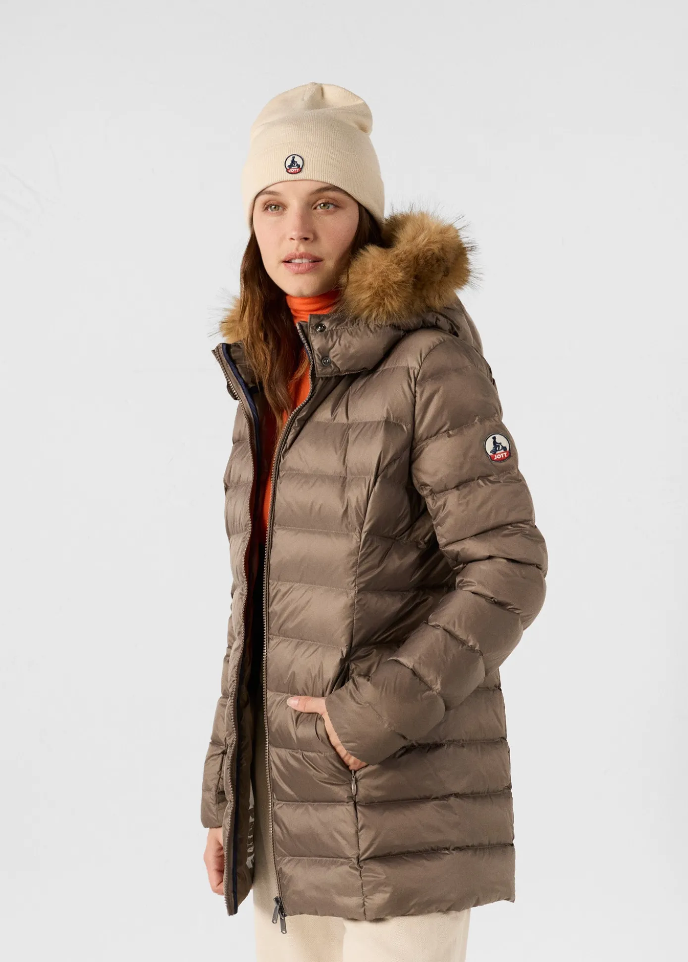 Doudoune mi-longue Grand Froid Taupe Perle