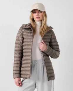 Doudoune mi-longue Taupe Claudie