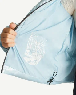 Doudoune métallique esprit 'Puffer' Bleu glacier Flake