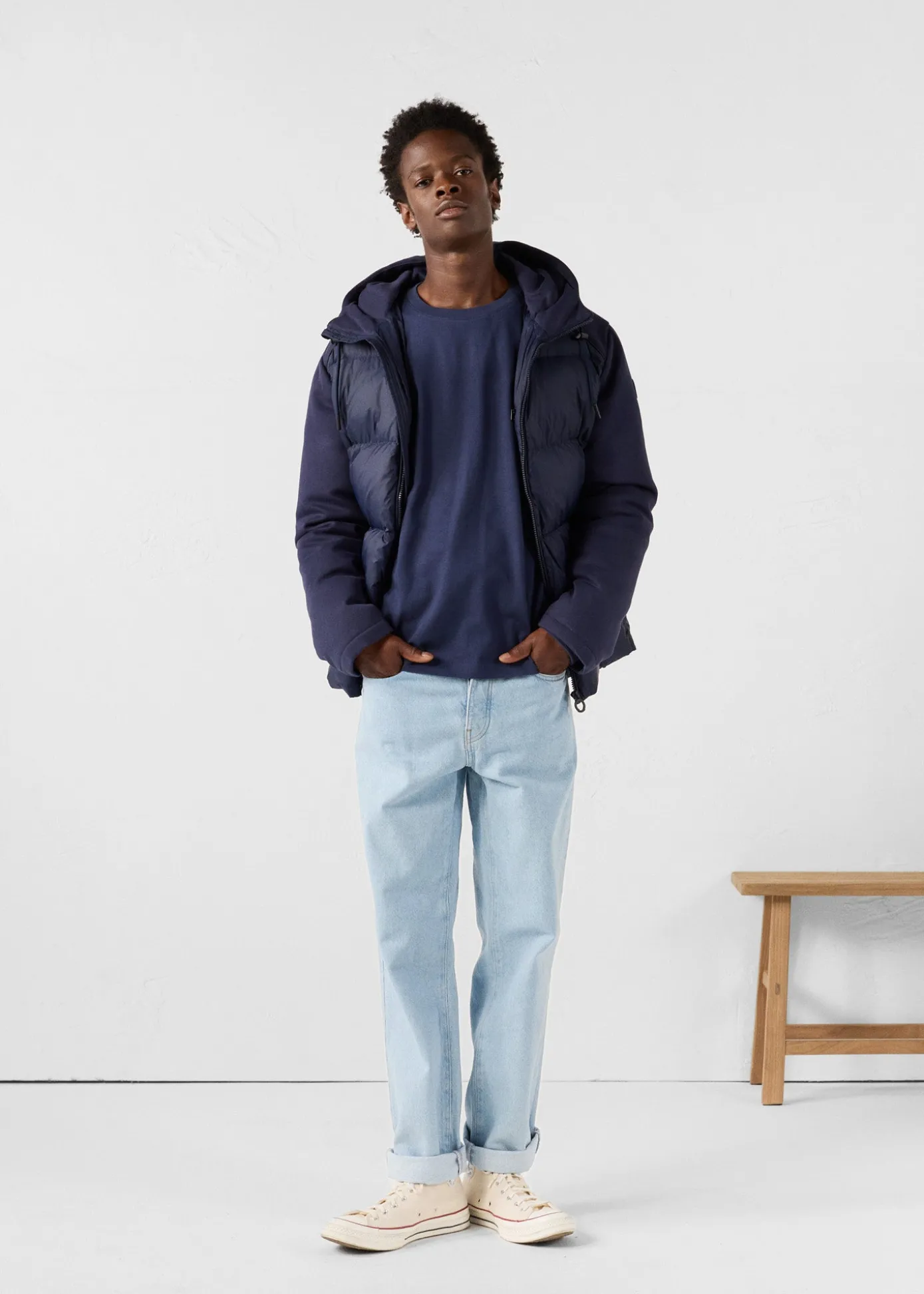 Doudoune puffer bi-matière Marine Thunder