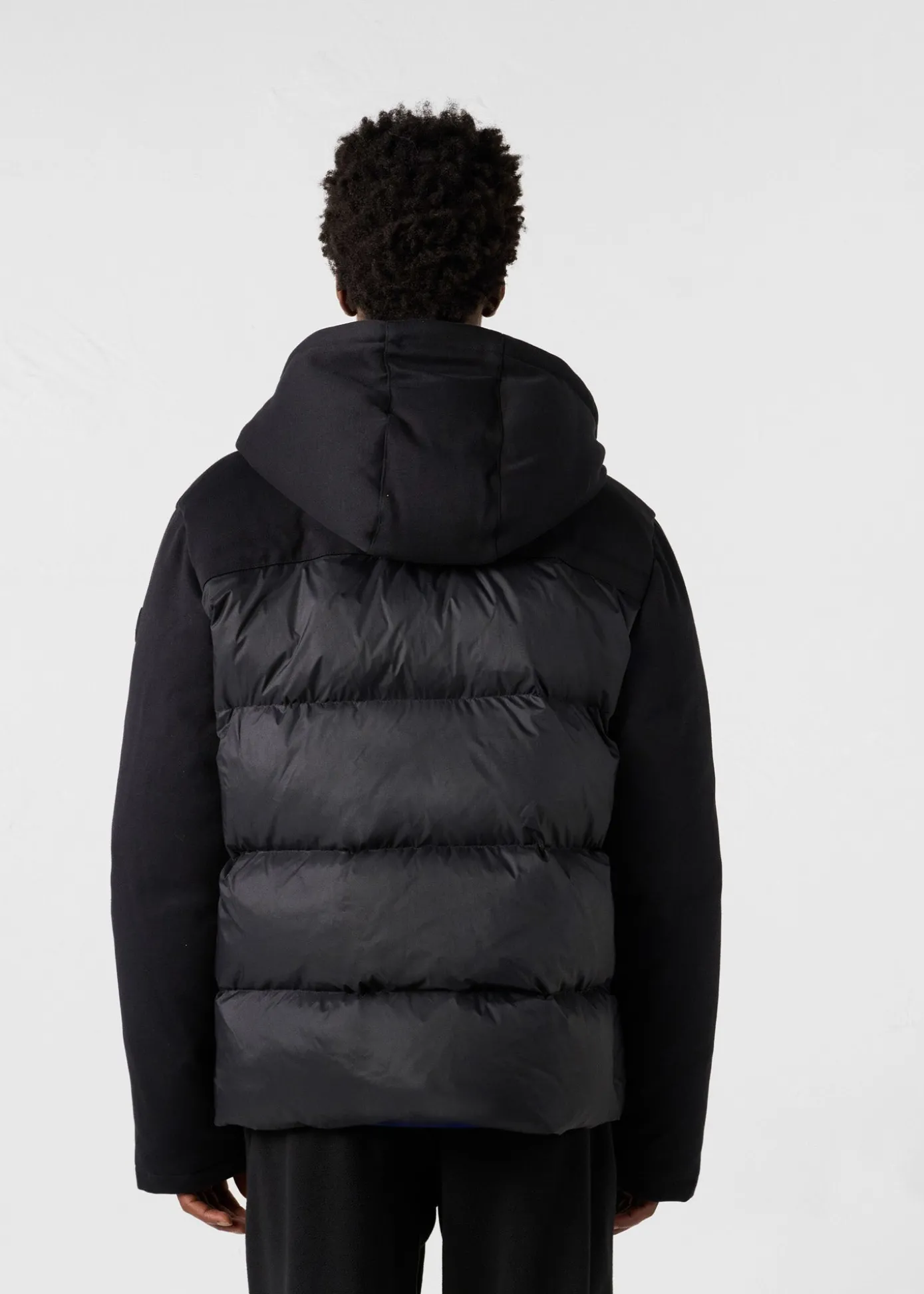 Doudoune puffer bi-matière Noir Thunder