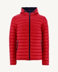 Doudoune réversible à capuche Marine/Rouge Bergen