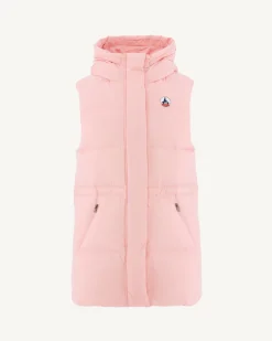 Doudoune sans manche à capuche Grand Froid Rose pêche Texas 2.0
