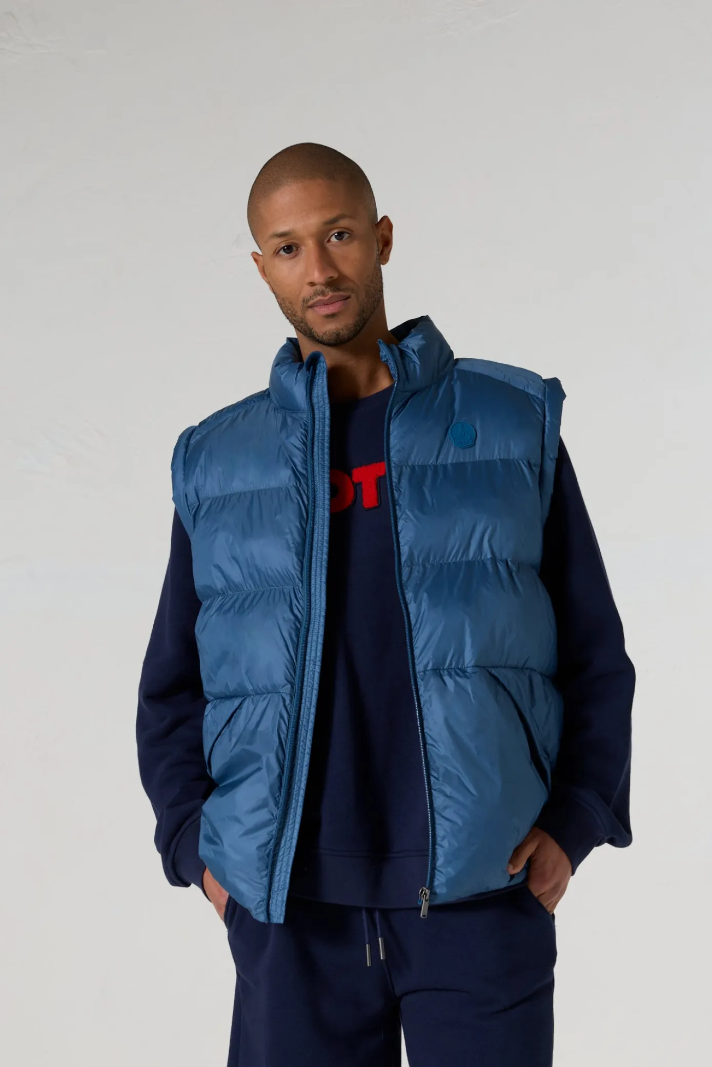 Doudoune sans manches oversize Bleu jeans Ezio