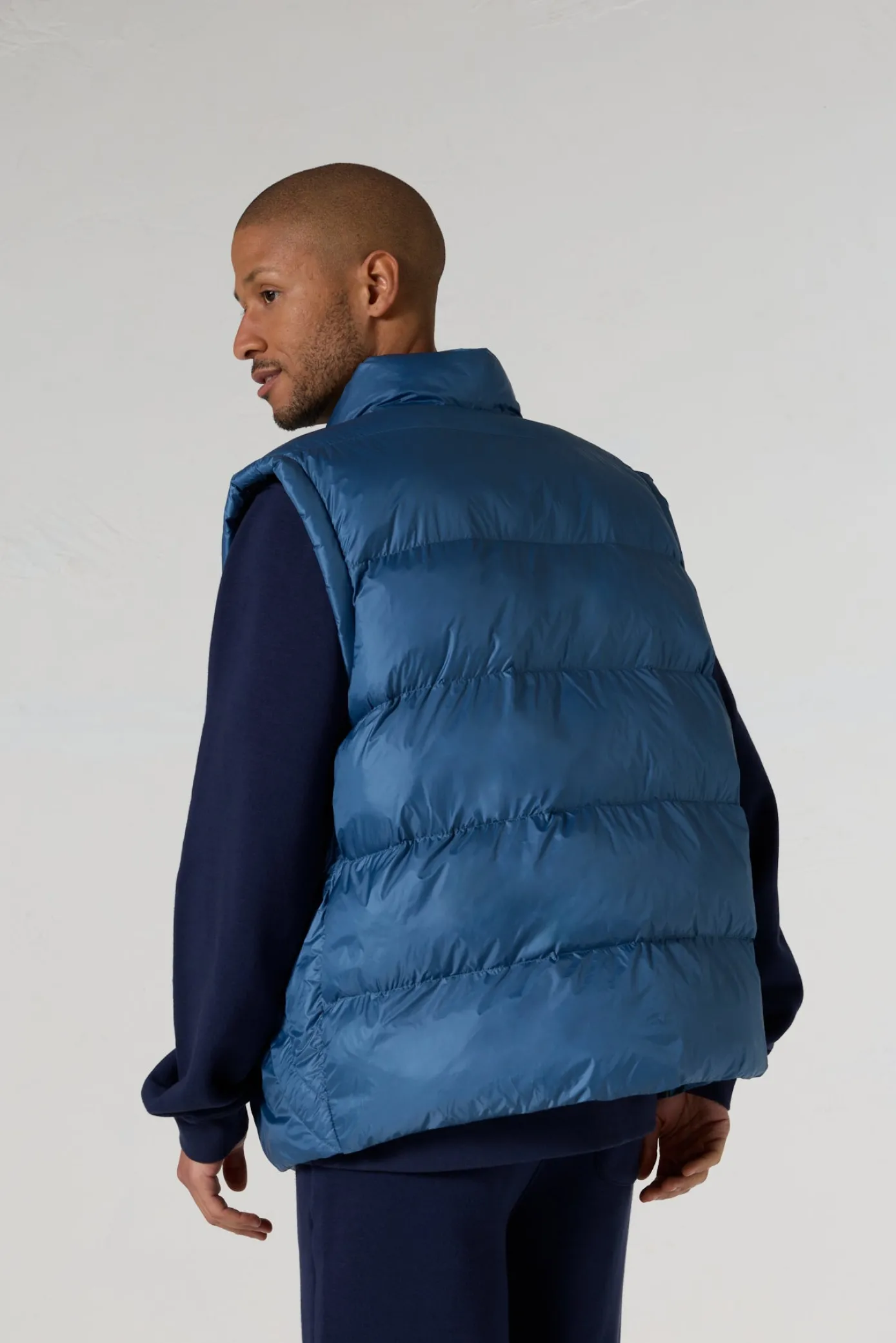 Doudoune sans manches oversize Bleu jeans Ezio