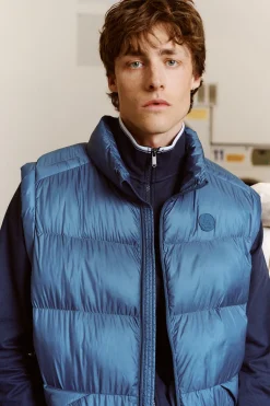 Doudoune sans manches oversize Bleu jeans Ezio