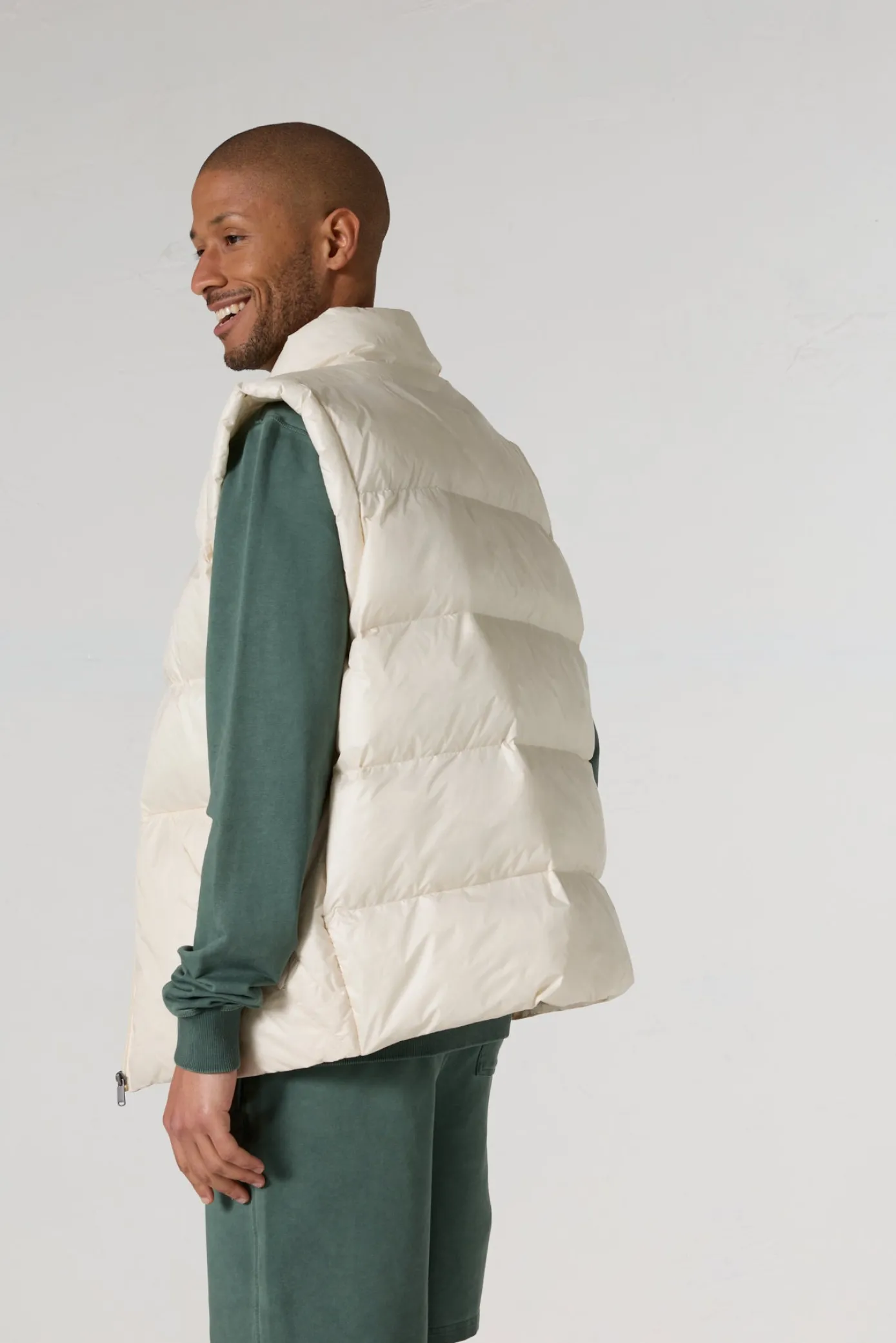 Doudoune sans manches oversize Naturel Ezio