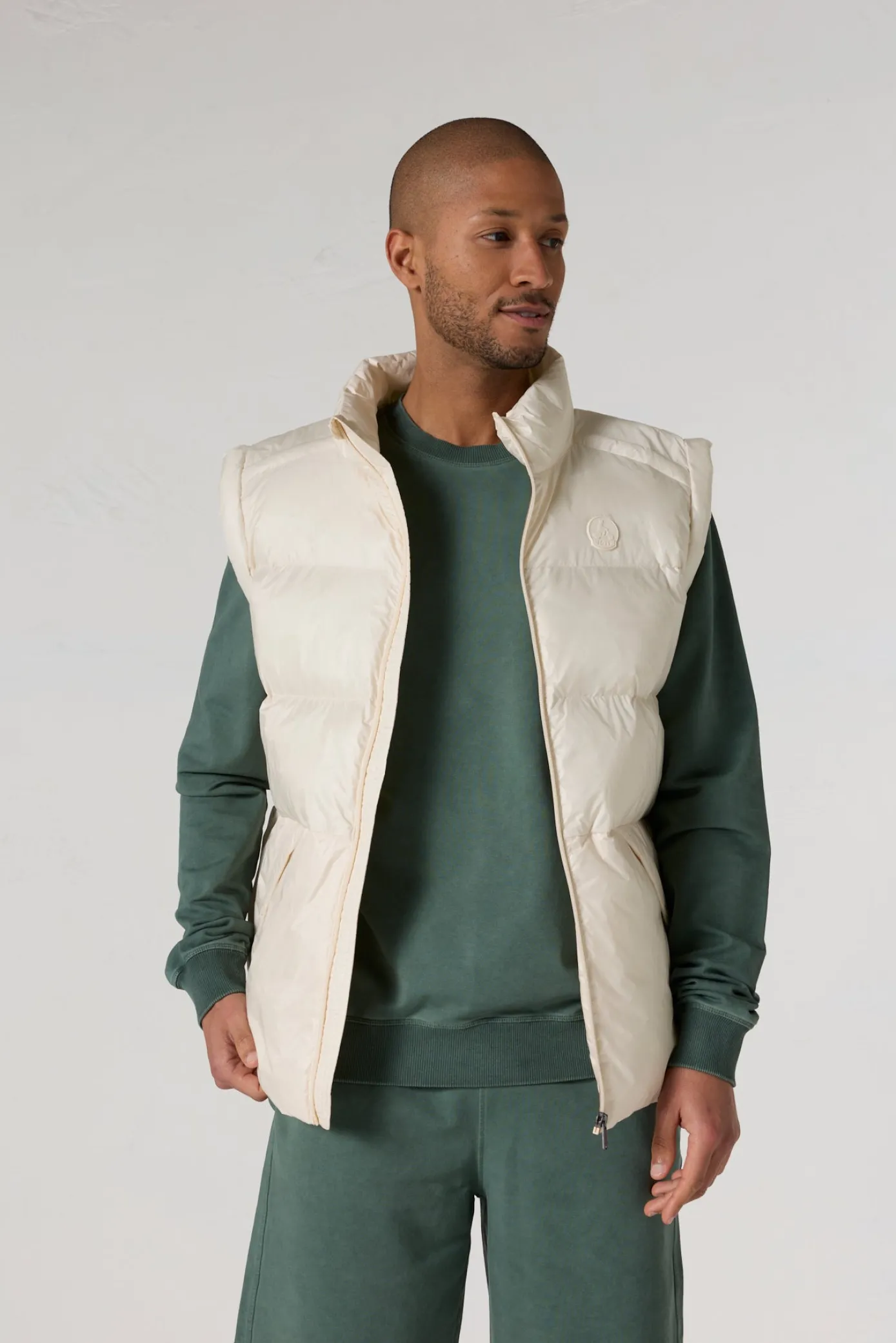 Doudoune sans manches oversize Naturel Ezio
