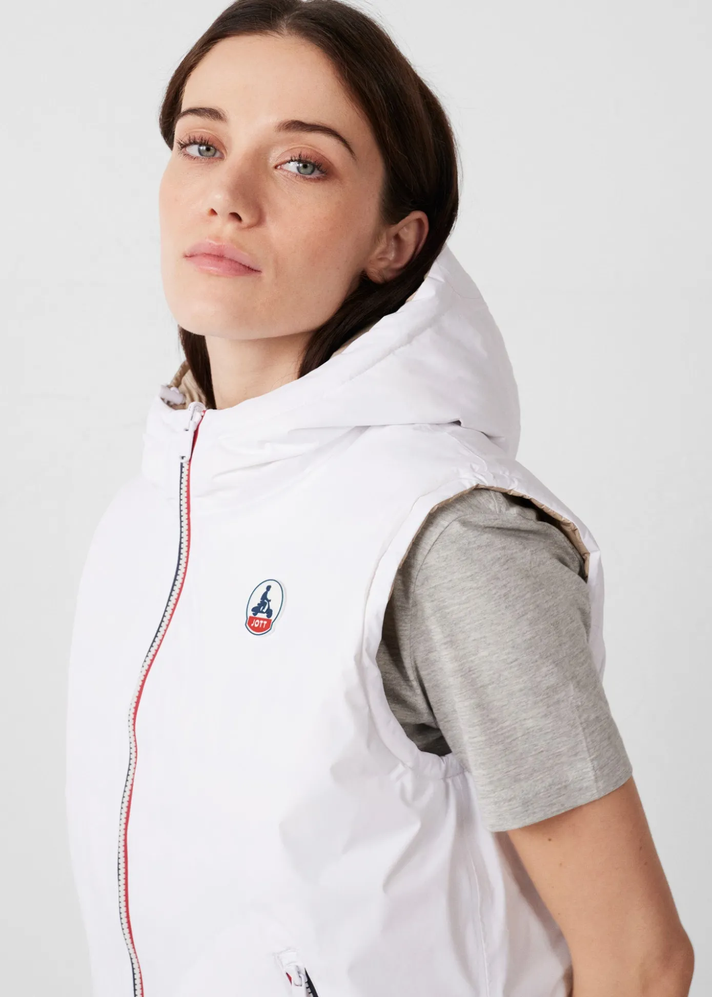 Doudoune sans manches réversible Blanc/Beige Laren