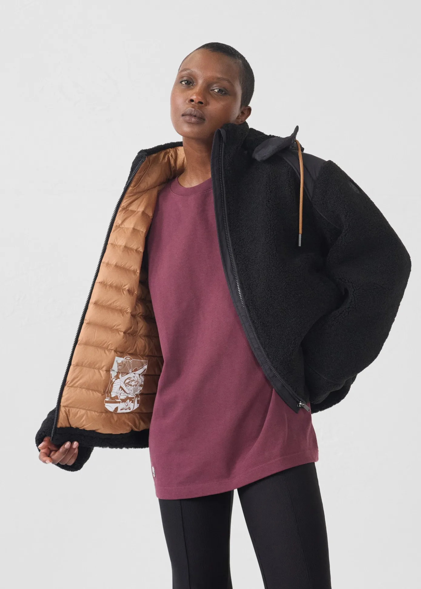Doudoune sherpa Noir Ivana