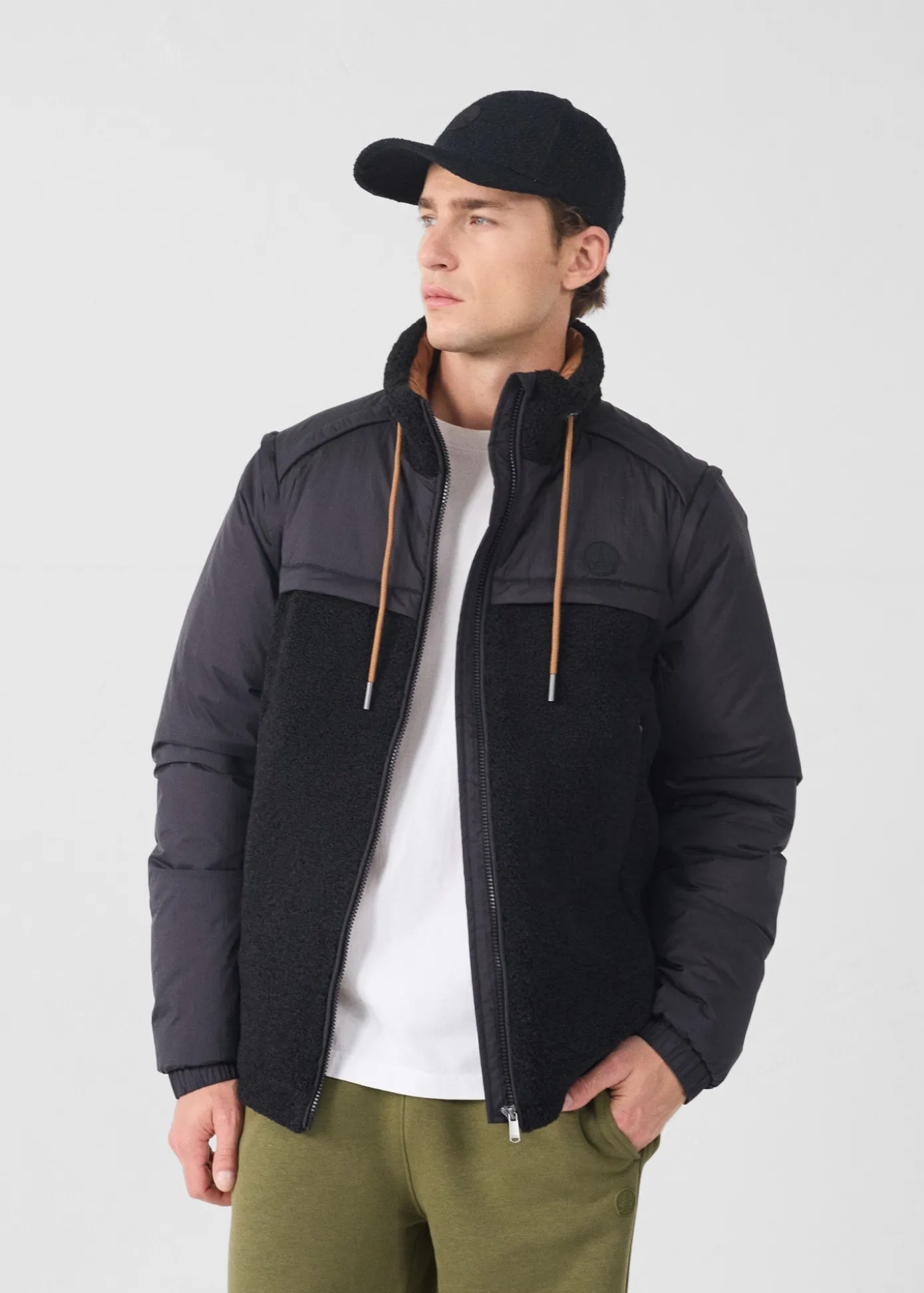 Doudoune sherpa Noir Oleg