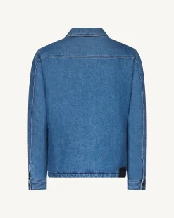 Doudoune surchemise Dark denim jeans Travail Worker JOTT x DENHAM