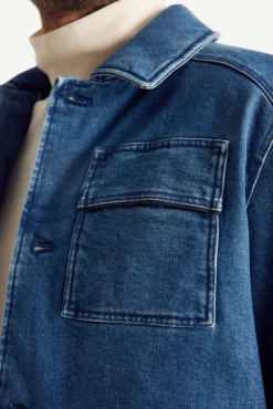Doudoune surchemise Dark denim jeans Travail Worker JOTT x DENHAM