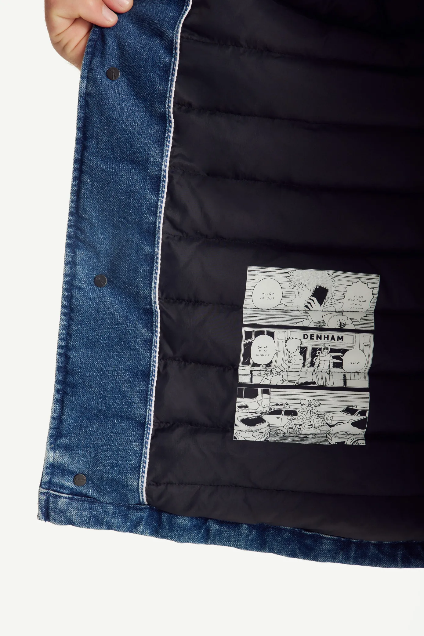 Doudoune surchemise Dark denim jeans Travail Worker JOTT x DENHAM