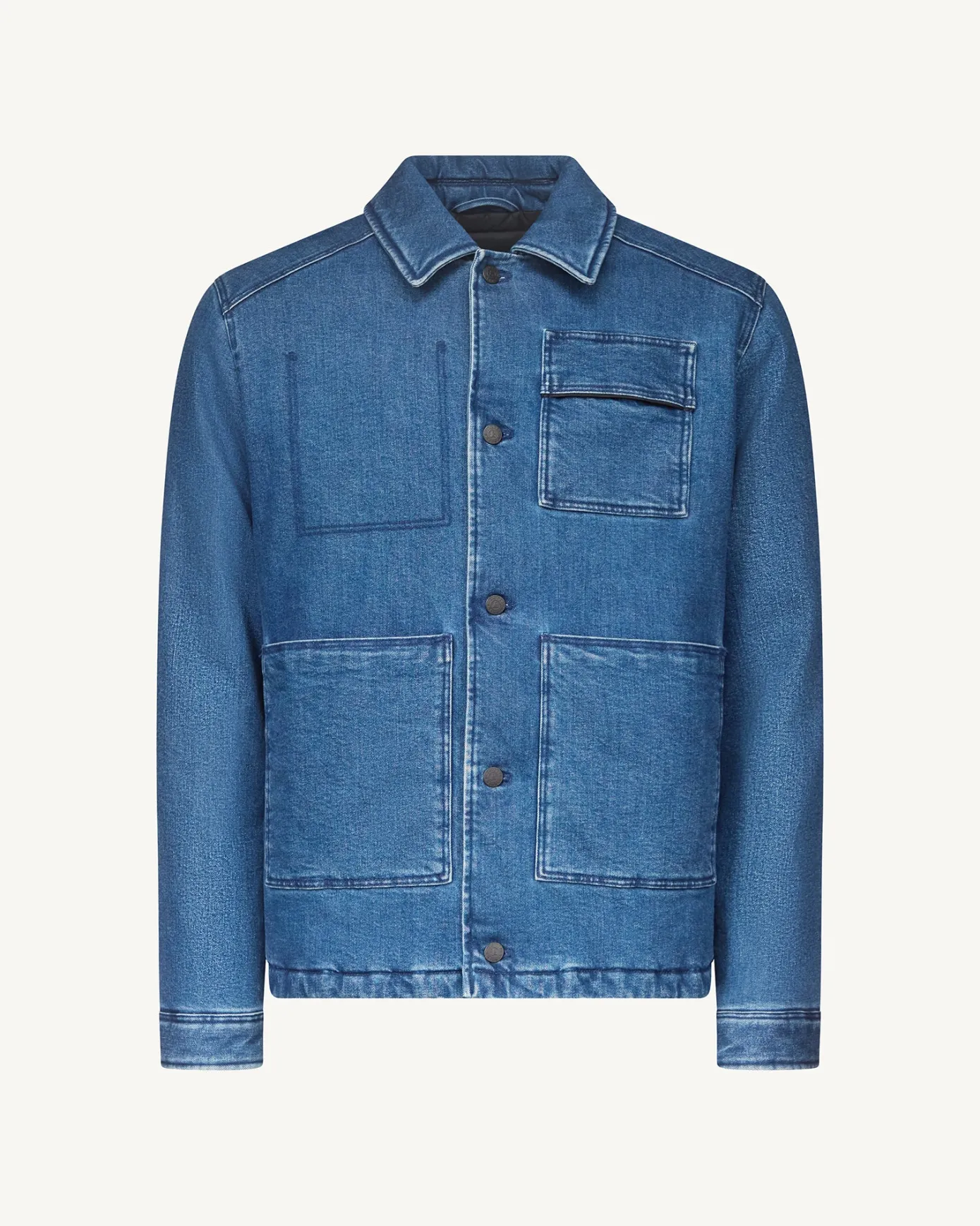 Doudoune surchemise Dark denim jeans Travail Worker JOTT x DENHAM
